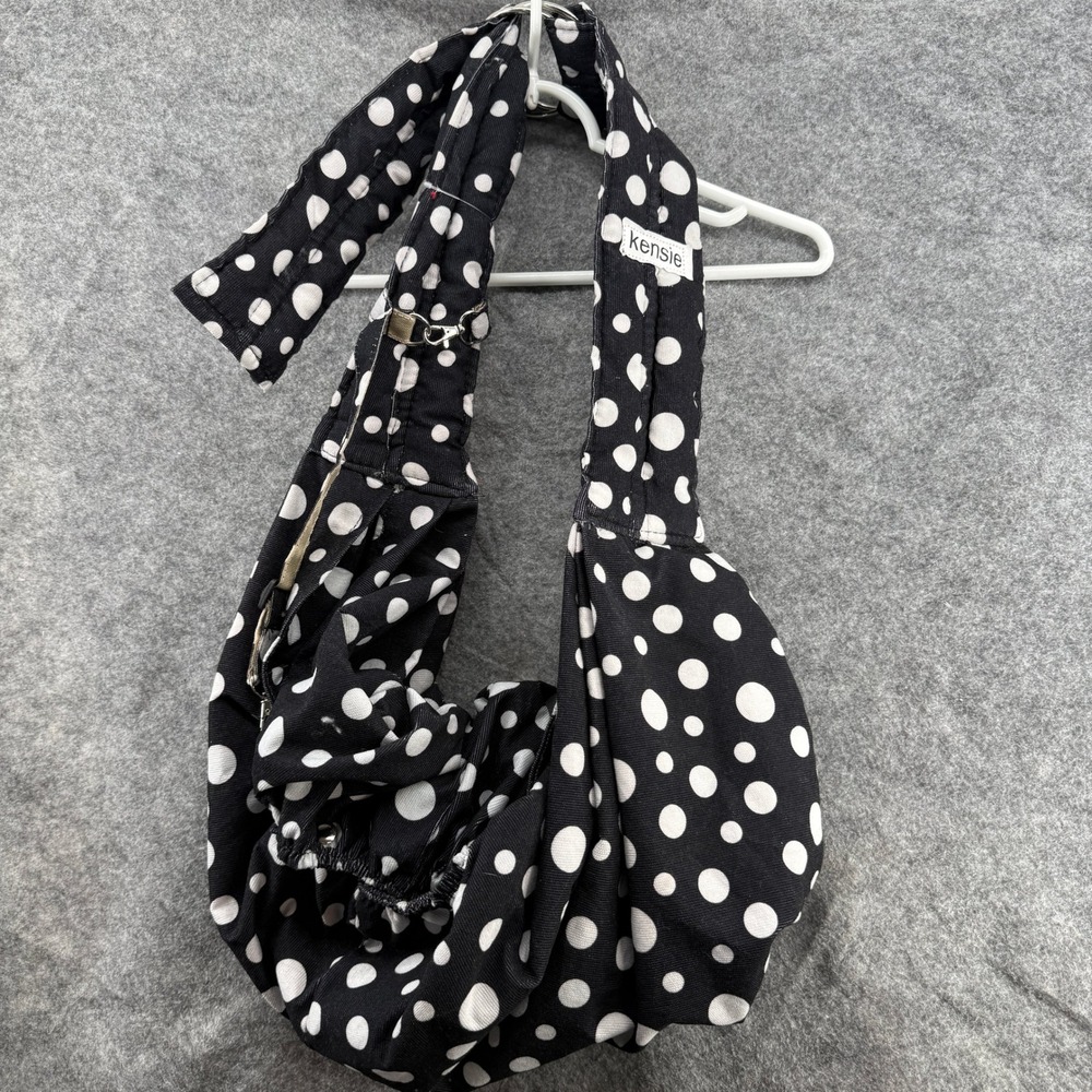 Kensie Pet Sling Carrier Small Black White Polka Dot Adjustable Strap